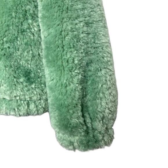 NWT Urban Outfitters Sz XS Mint Green Hooded Faux Fur Teddy Jacket (1602) - Picture 4 of 7